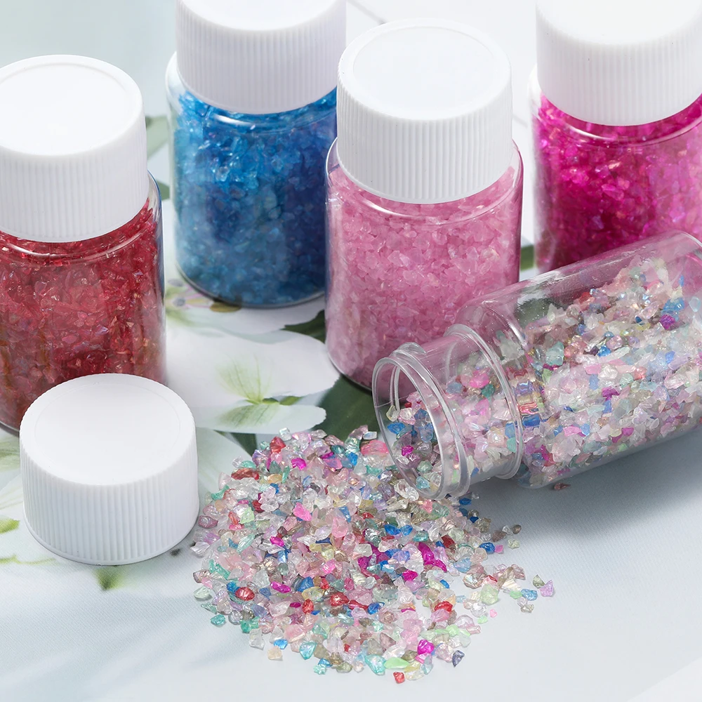 

30g/Bottle Glass Crushed Stone Irregular Crystal Gravel Filling For DIY Epoxy Resin Mold Filler Craft Decorative Nail Art Filler
