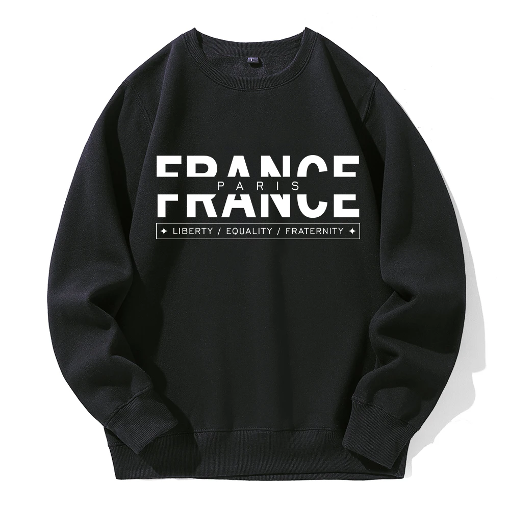 France Personality Design Print Men Sweatshirt Vintage Street Sportswears Fashion Hip Hop Clothes Autumn Warm Fleece Tracksuit