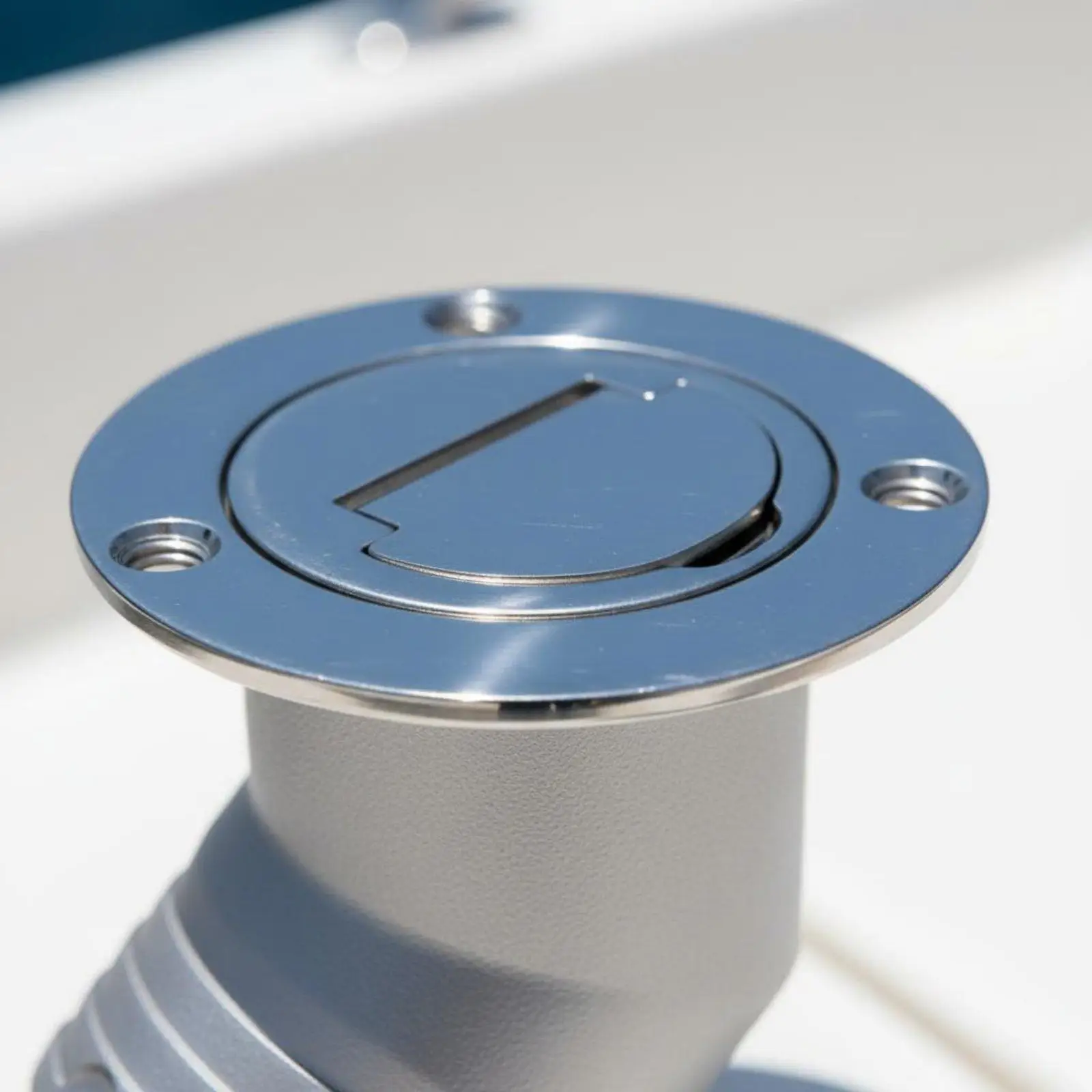 Marine Fuel Filler Cap 316 Stainless Steel Angled Petrol Deck Neck Secure Refill for Boat RV Owners