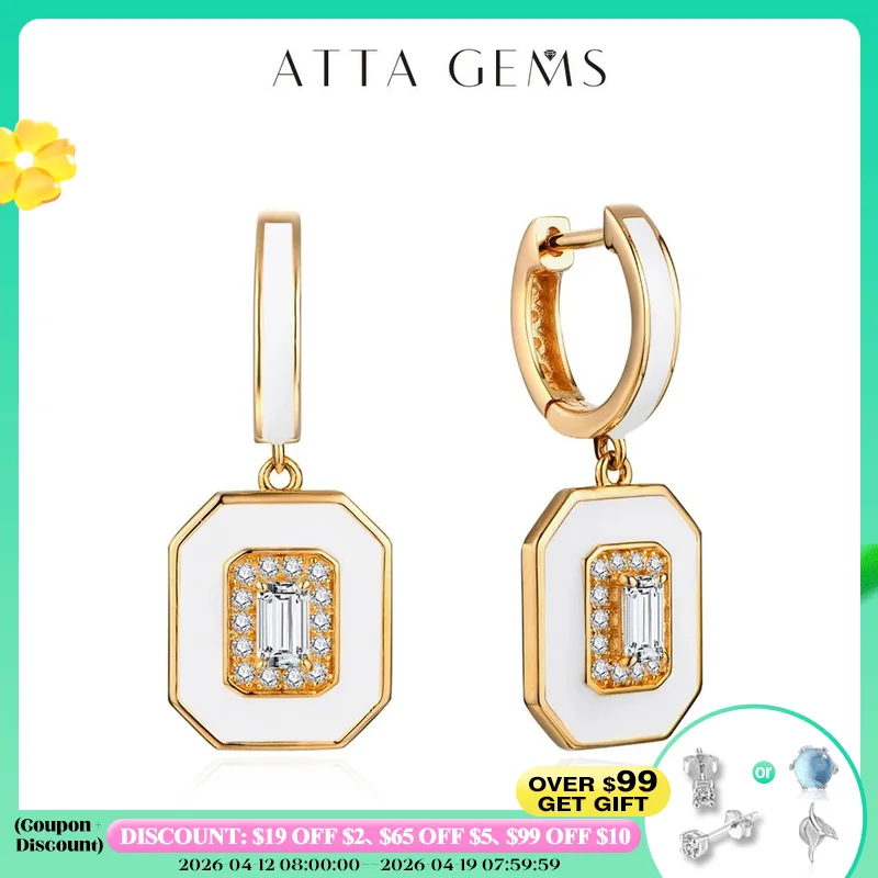 

ATTAGEMS Octagon Cut 5*3mm Moissanite Earrings for Women 100% 925 Sterling Silver Top Quality Stud Earrings Sparkling Wedding