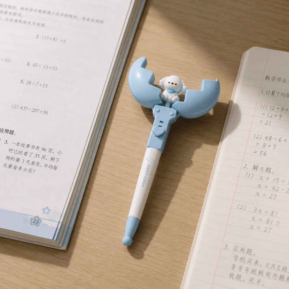 Eggshell Design Egg-shaped Retractable Gel Pen Cartoon Style Animal Stress-Relieving Pen Cute Smooth Writing Quick-dry Pen