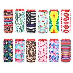2Pcs Slim Can Sleeves, Reusable Neoprene Bottle Insulator Sleeve, 12 oz Beverage Can Coolers for Energy Drink and Beer Cans