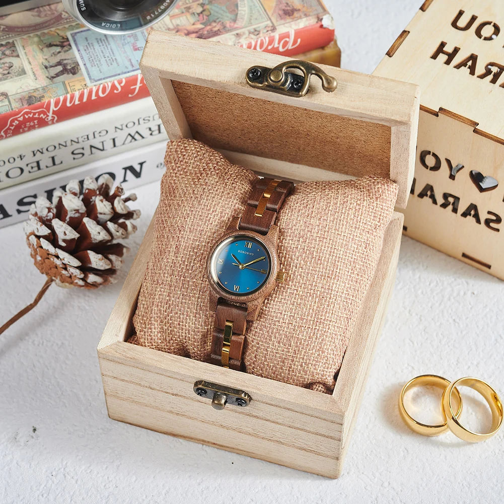 BOBO BIRD Navy Blue Couple Watches Top Luxry Brand Lover Wooden Quartz Wristwatch Personalized Engraved Reloj Mujer Dropshipping