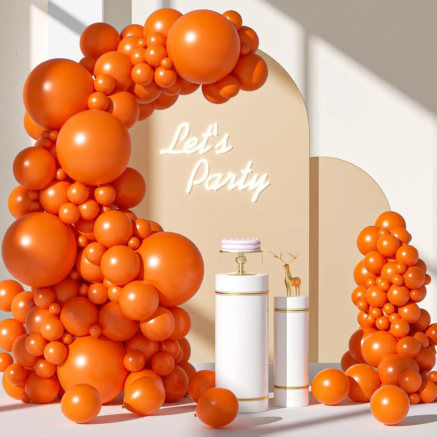 83Pcs Orange Balloons Garland Arch Kit for Birthday Graduation Bridal Baby Shower Halloween Christmas Wedding Party Decorations