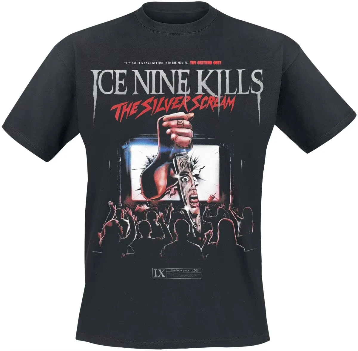 Camiseta de algodón con estampado gráfico de la película Dagger Ice Nine Kills, camiseta de banda de metal de terror, ropa de calle de verano para hombres y mujeres