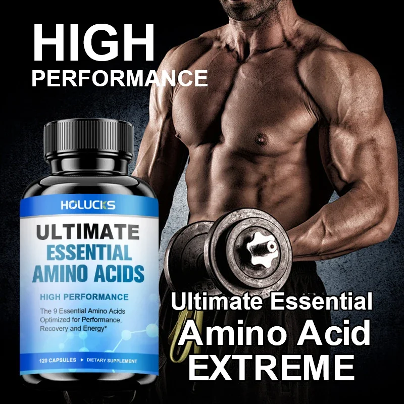 HOLUCKS High Performance EAA Capsules - 9 Essential Amino Acids, Support Muscle Growth, Recovery & Endurance for Men & Women