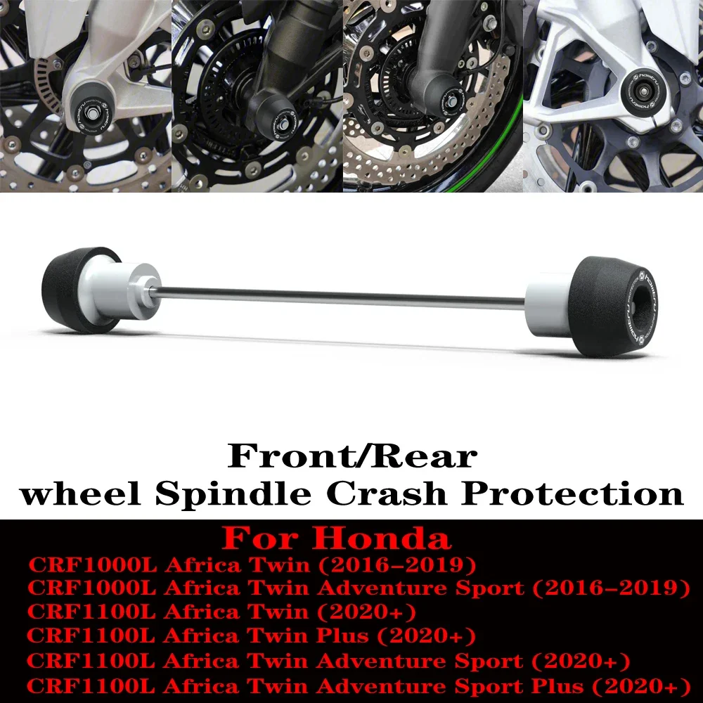 

For Honda CRF1000L CRF1100L Africa Twin / Plus /Adventure Sport / 2016-2020+ Front Rear wheel Spindle Crash Protection