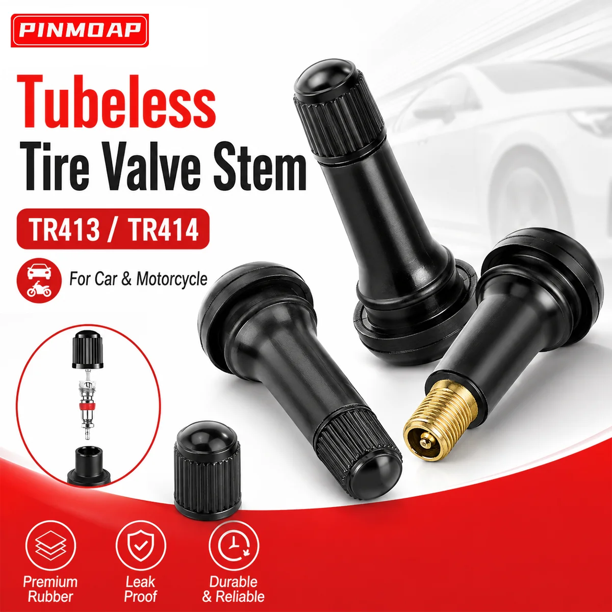 Tubeless Valve Core - 4/10/20/50/100PCS TR413 TR414 Batang Katup Ban