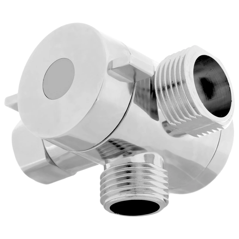 ABS Chrome 3 Way Diverter Hose Fitting T Shape Adapter Connector For Angle Valve Hose Bath Shower Arm Toilet