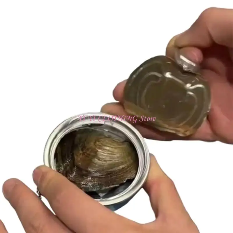 N5KF Pack Of 1 Creative DIY Pearls Necklace Making With Simulated Oysters Opening Fun And Unique Can Packaging For Gift Giving