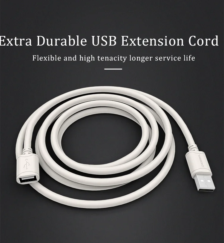 CHOSEAL USB2.0-Verlängerungskabel, Stecker auf Buchse, Hochgeschwindigkeits-USB-Datenkabel-Verlängerung für PC, Tastatur, Drucker, Maus, Computer, 5 m, 3 m – Detail 9