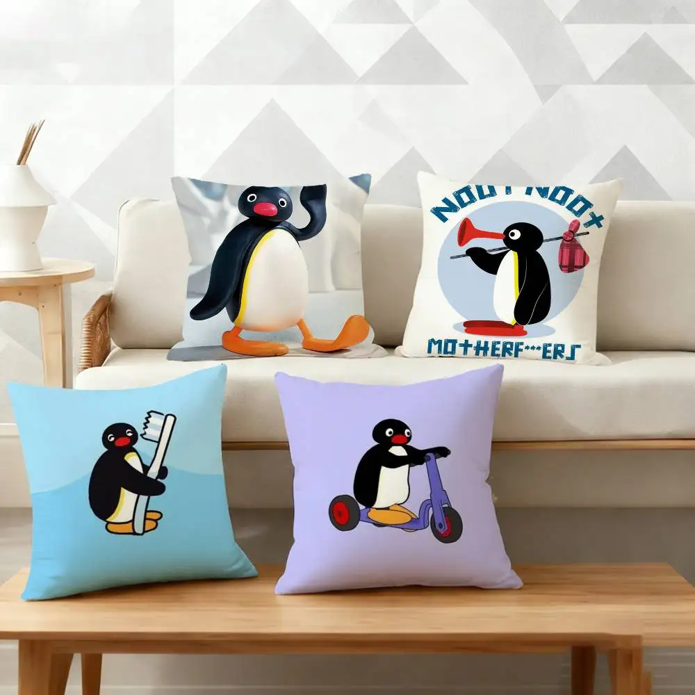 

Cartoon P-Pingu Penguin Pillow Case Cushion Cover Throw Pillow Case For Car Sofa
