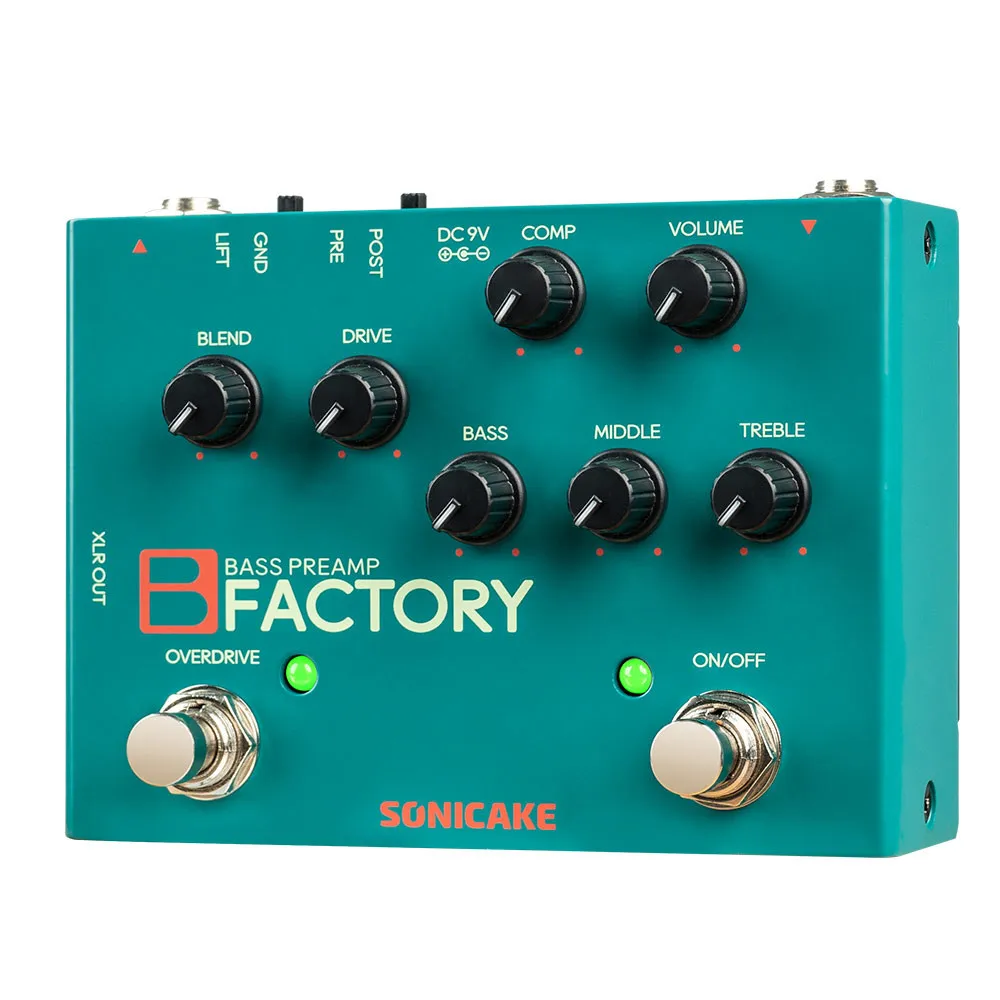 SONICAKE QDS-05 Factory B  Analog Bass Preamp, comp and Overdrive Guitar Bass Pedal QDS-05