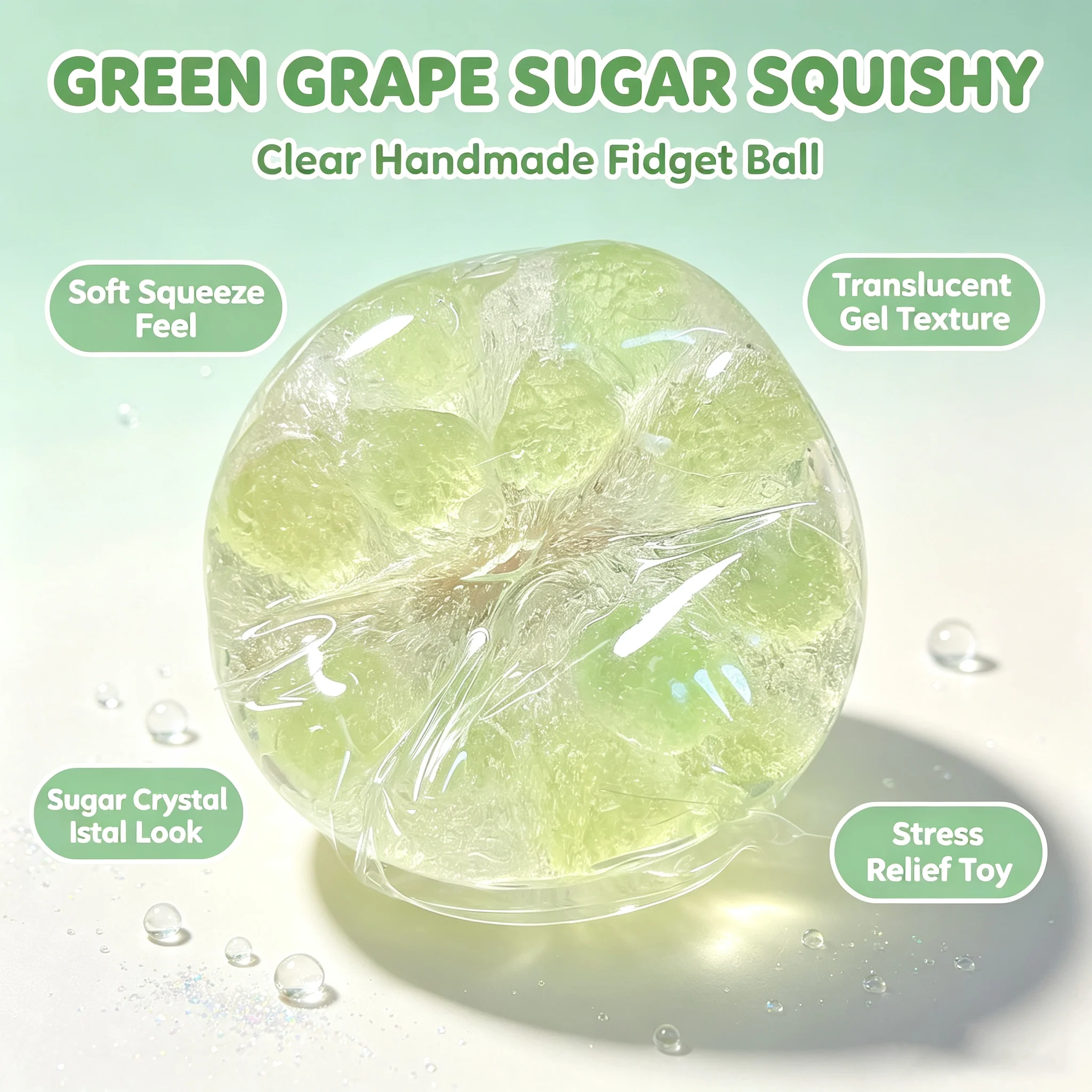 Bead Pearl Squeeze Toy TPR Mochi Ball Slow Rebound Grape Pulp Sugar Balls Office Workers Stress Relief Toy