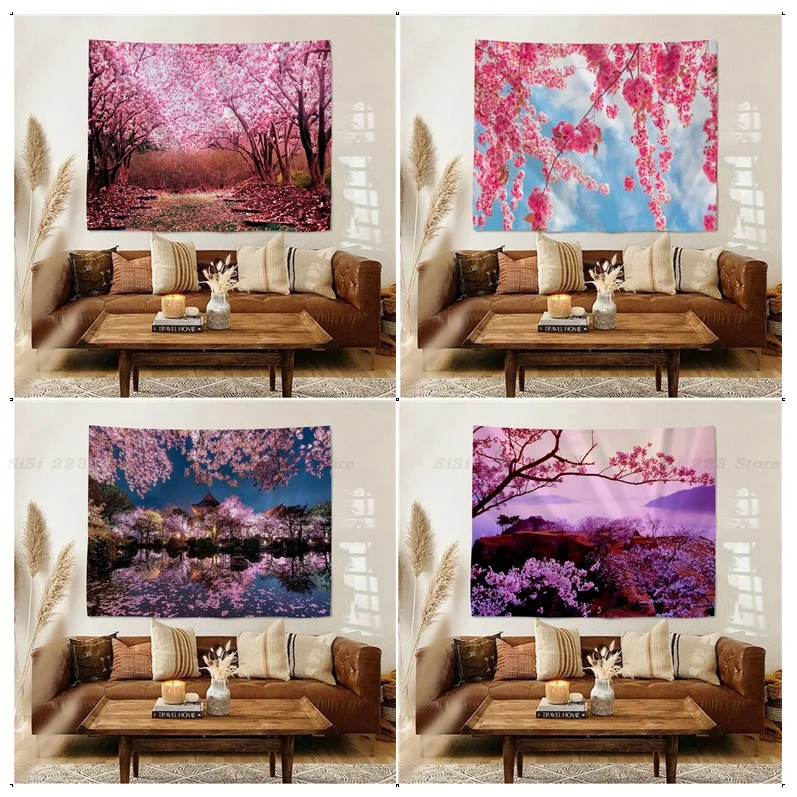 

Cherry Blossom Hippie Wall Hanging Tapestries Indian Buddha Wall Decoration Witchcraft Bohemian Hippie Wall Art Decor