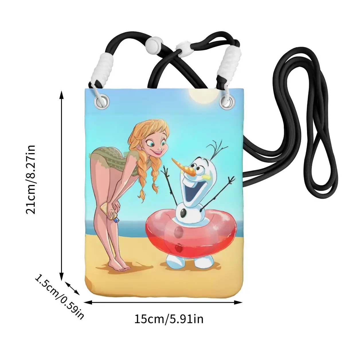 Benutzerdefinierte Frozen Handytasche für Frauen Männer Animierte Musical Fantasy Film Schulter Umhängetasche Kartentasche Mini Geldbörse Brieftasche