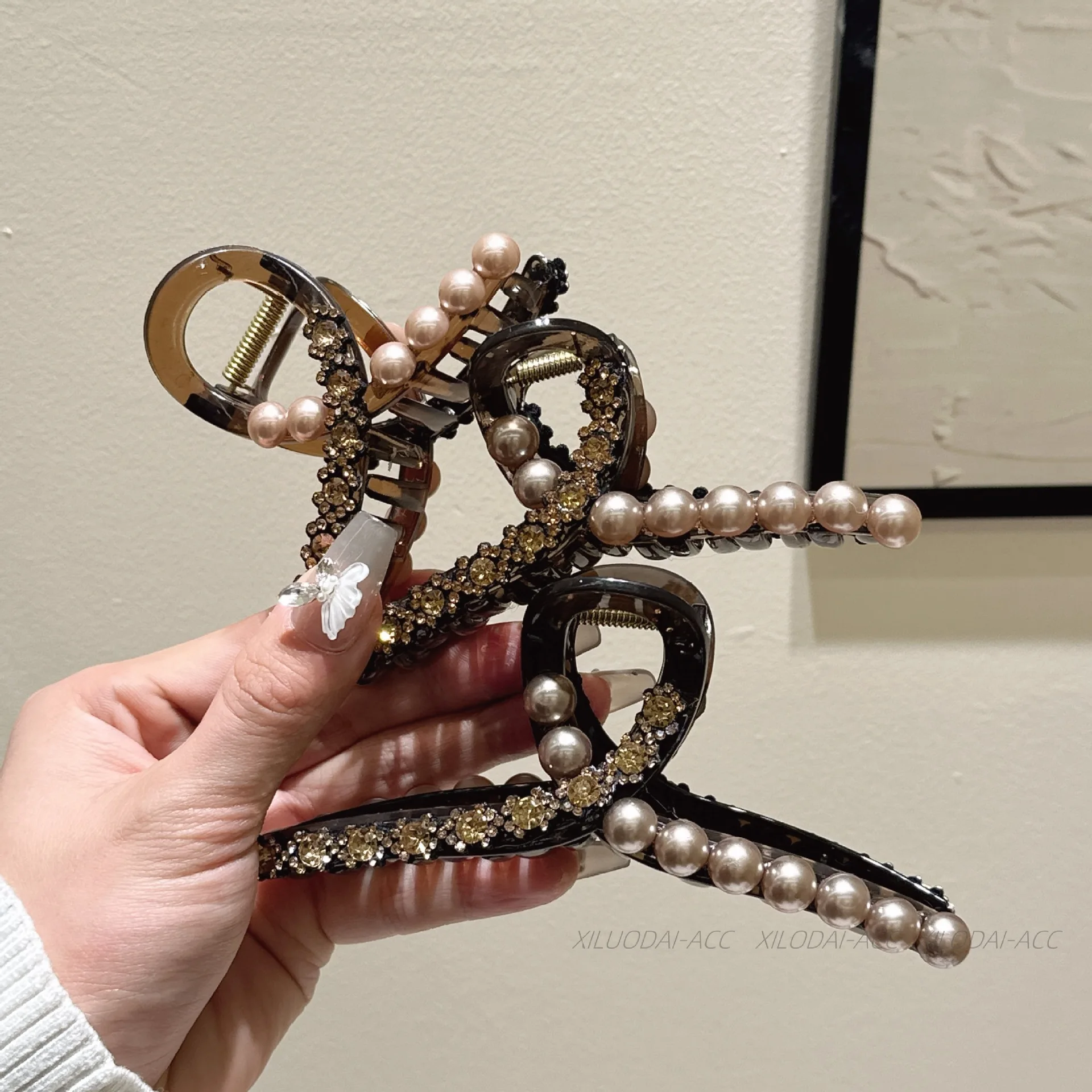 High-end Rhinestone Elegant Temperament Hair Claws Fashion Hair Accessories Women Shiny Full Diamond Plate Clip Hairpin Girl