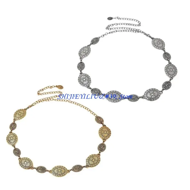 

E21F Elegant Bohemian Metal Waist Chain Belt Body Jewelry Vacation Travel Accessories