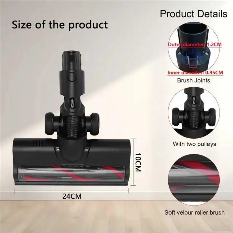 Quick Release Electric Brush For Dreame R20 T20 T30 R30 V12 V12 Pro T20 Pro V11SE R10, Turbo Brush Works For Hard Floors view 4