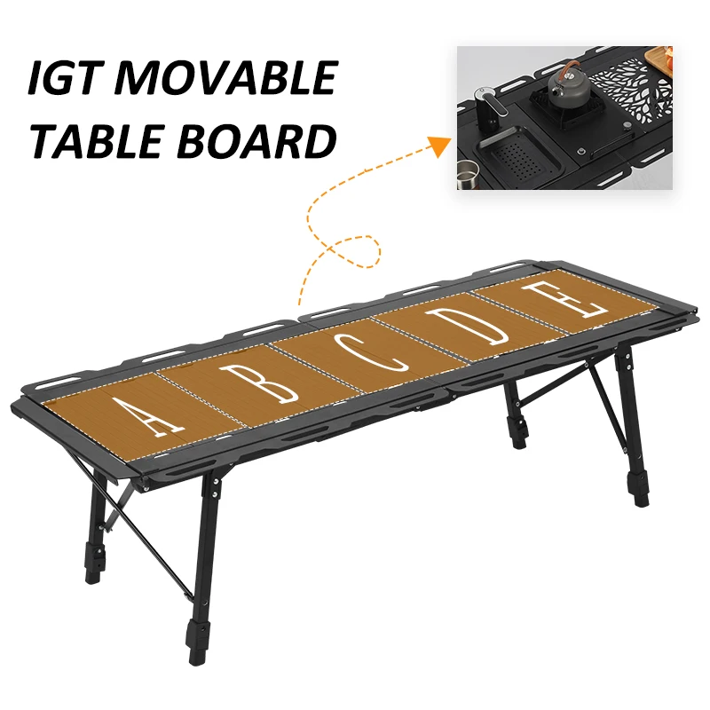New Arrival Outdoor Grill Table 5 Unit Aluminum IGT Table Portable Ultralight Aluminum Alloy Korea Camping Bbq Table