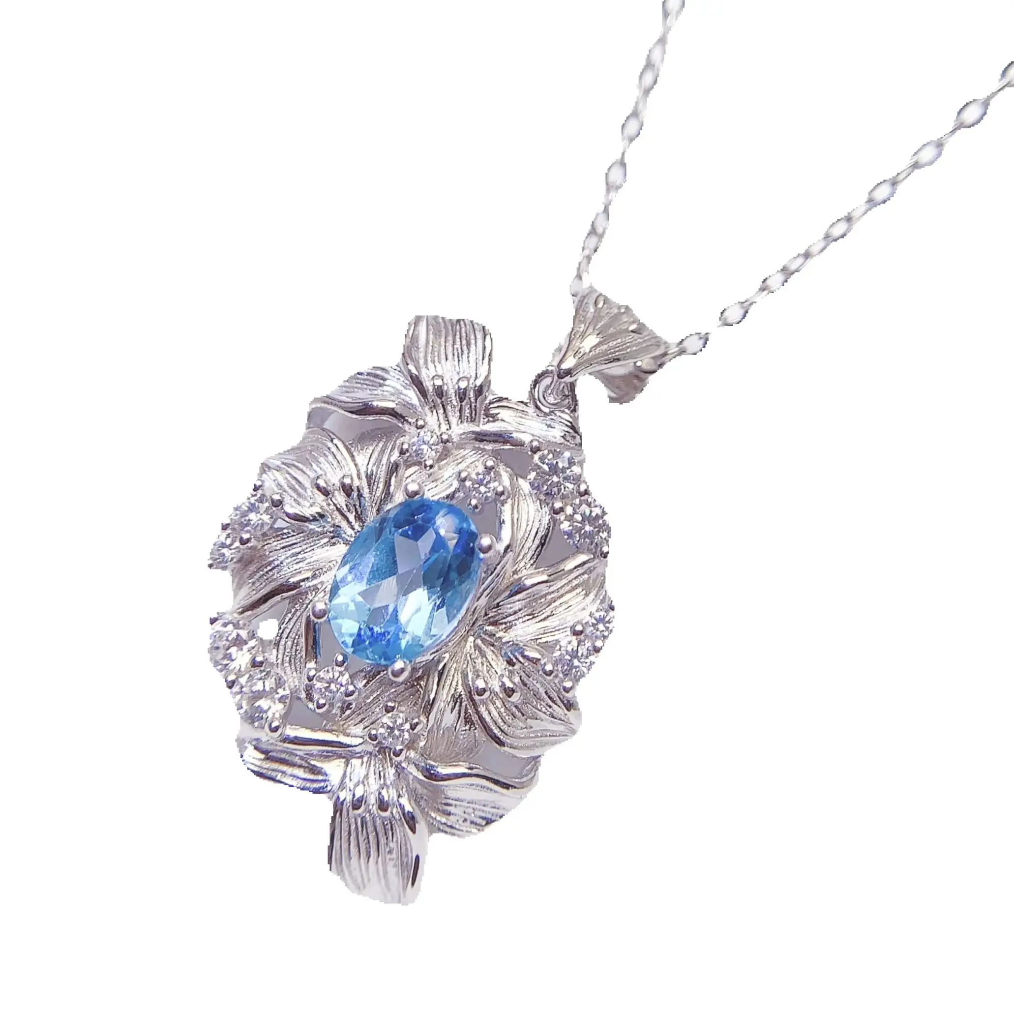 

SHILOVEM 925 sterling silver Blue Topaz Pendant New Birthday Christmas Gift Fashion Wholesale Women 6*8mm lz060802agb