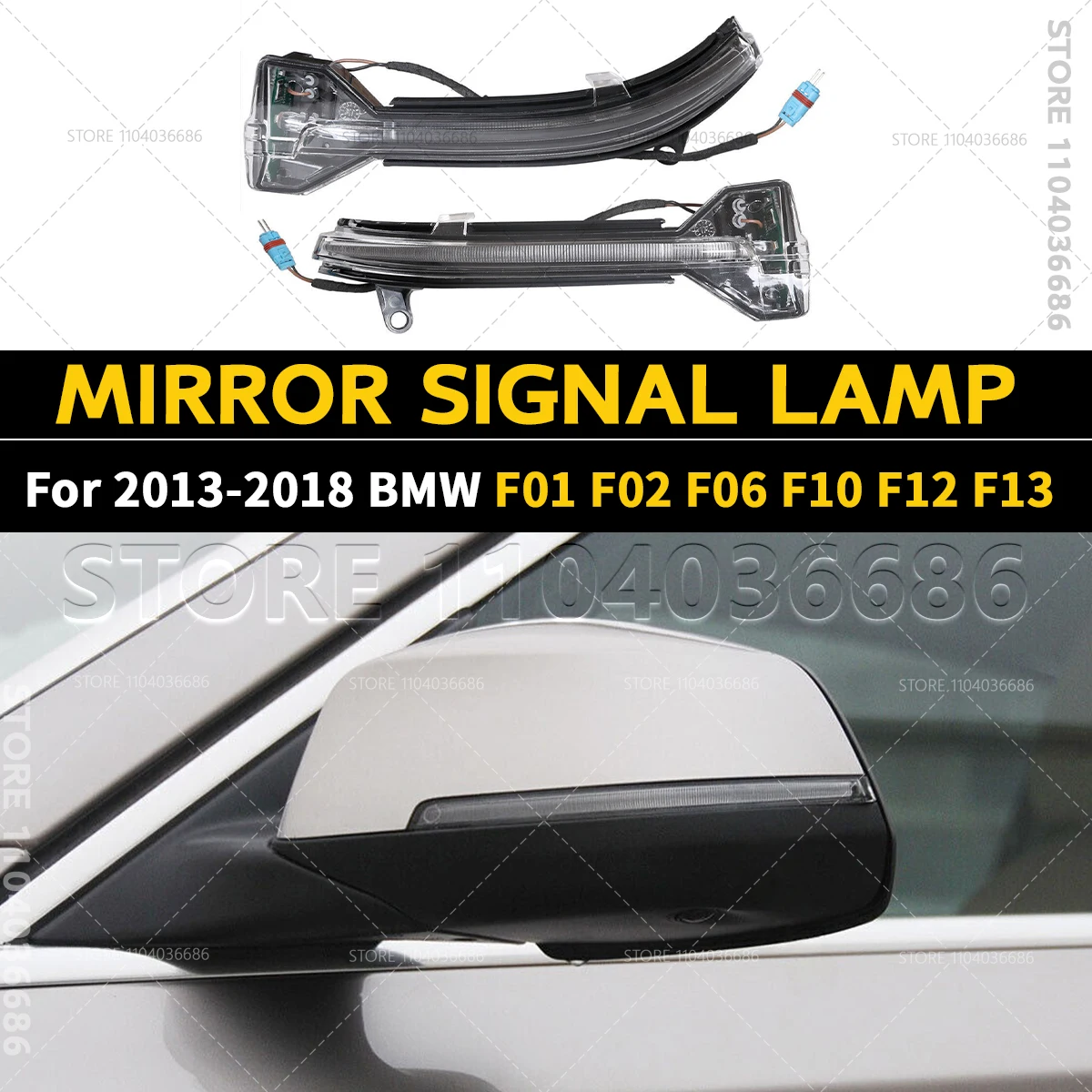 

For 2013 2014 2015 2016 2017 2018 BMW 5/6/7 Series (F01 F02 F06 F10 F12 F13) Mirror Indicator Turn Signal Lamp