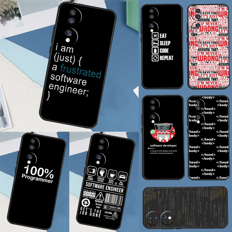 Programmer Code Software Case For Huawei Honor Magic 5 Pro X8 X9a 50 70 P Smart 2019 Nova 9 P20 P30 P40 Lite Cover