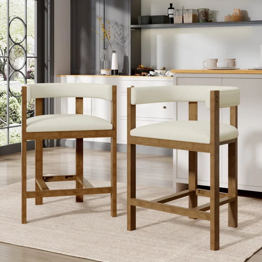 COUNTER STOOL SET OF 2 Padded Seat