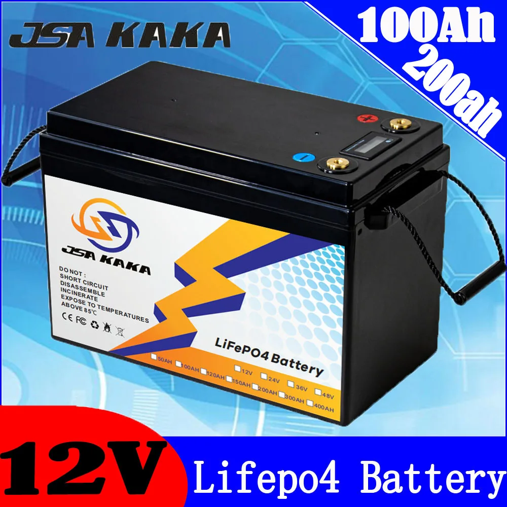 12V 100Ah 200Ah 280Ah 300Ah LiFePO4 Battery 4S 12.8V Lithium iron Cells For Car RV Outdoor power supply Solar storage