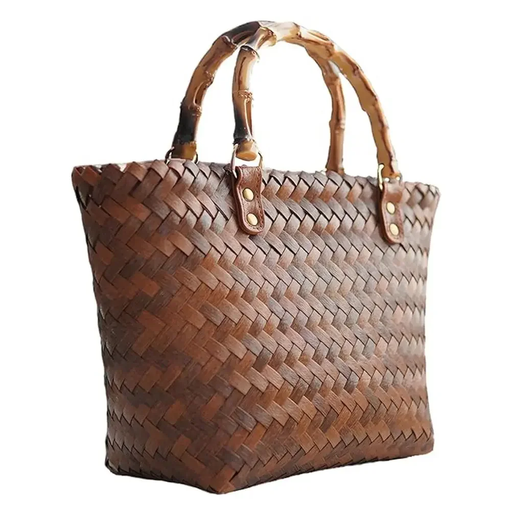 مقابض محفظة جديدة من الخيزران قابلة للفصل مع مشبك من البلاستيك وحقيبة من الخيزران وحزام حقيبة الكتف