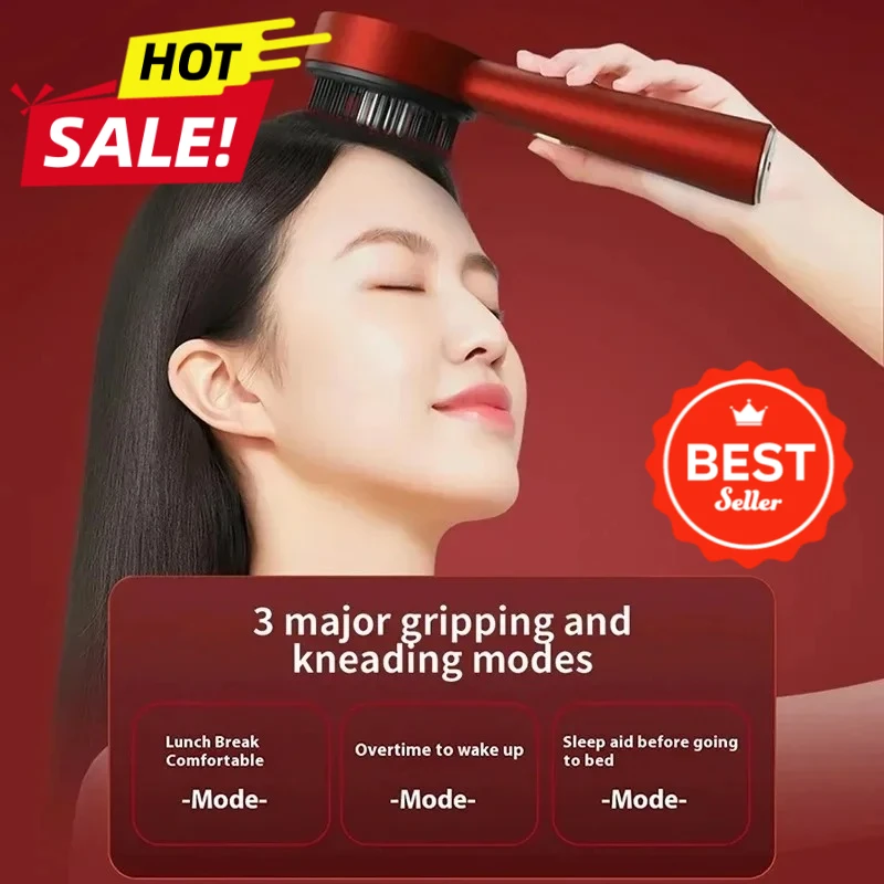 

2026 Электрический массажер для кожи головы, расческа для терапии красным светом, 660 нм для роста волос, вибрационная щетка против выпадения волос с масляным аппликатором