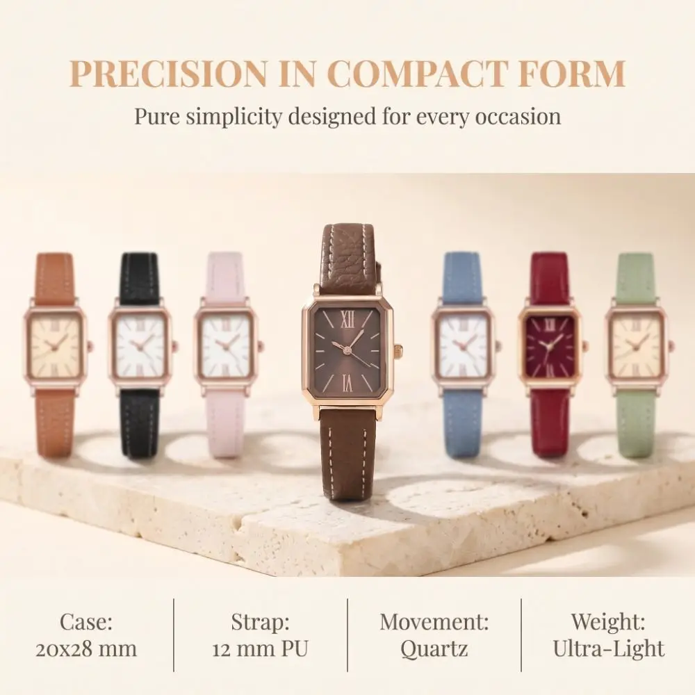 Elegant Women's Quartz Watch Portable Exquisite Women's Wrist Watch Waterproof Minimalist Vintage Female Clock