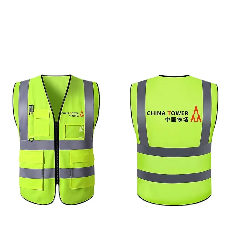 Multi-pocket Reflective Safety Vest Traffic Vest Railway Coal Miners Uniform Breathable Racing Running Sports