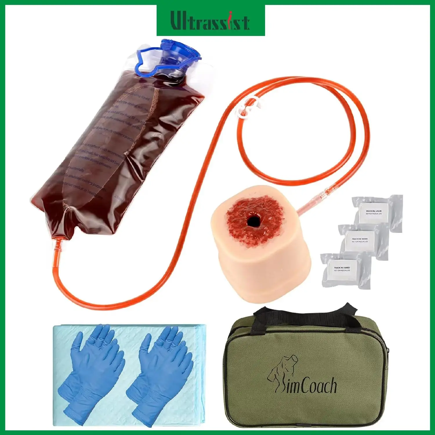Ultrassist Gunshot Wound Packing Trainer Model Kit Bleed Control Hemostasis Practice for Medical Education Training Use Only