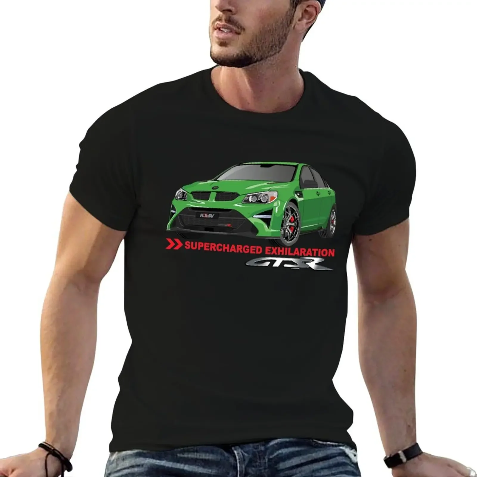 HSV GTSR - SUPERCHARGED EXHILARATION T-Shirt graphic shirts Aesthetic clothing blue lock t shirts for men cotton