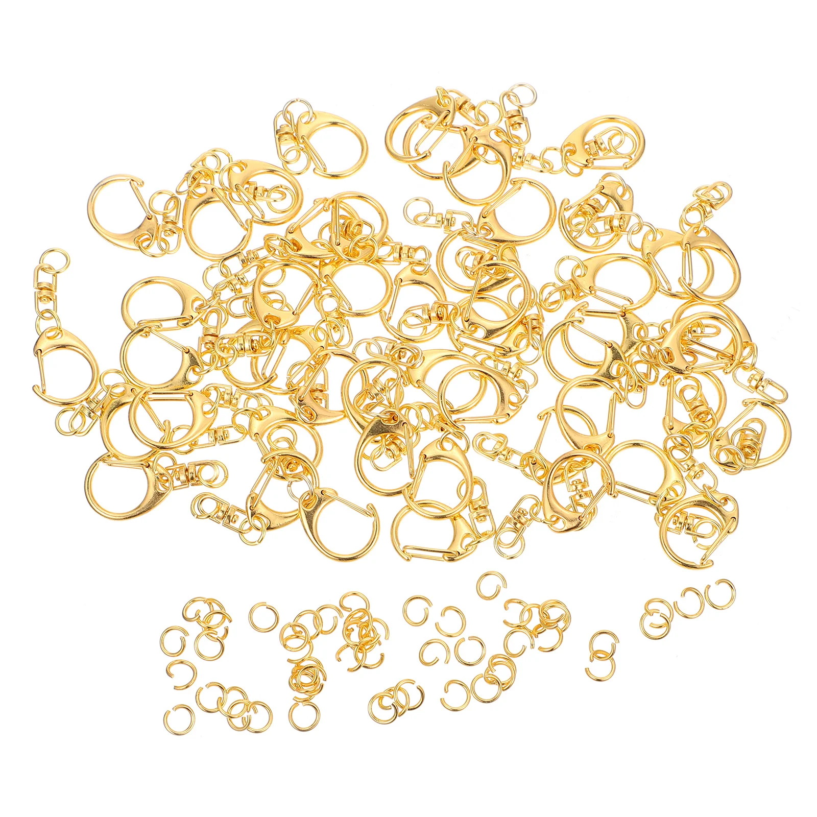 

50Pcs C Snap Hook Keychain Zinc Alloy Heavy Duty Buckle Key Chain Clips D Type Hook Key Ring Crafts Making Supplies