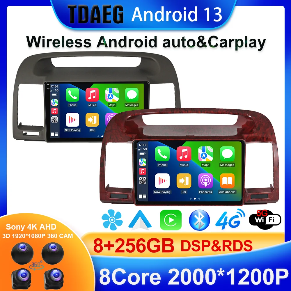 Android 13 For Toyota Camry 5 XV 30 2001 - 2006 Car Radio Multimedia Video Player Navigation stereo GPS Android 10 No 2din 2 din