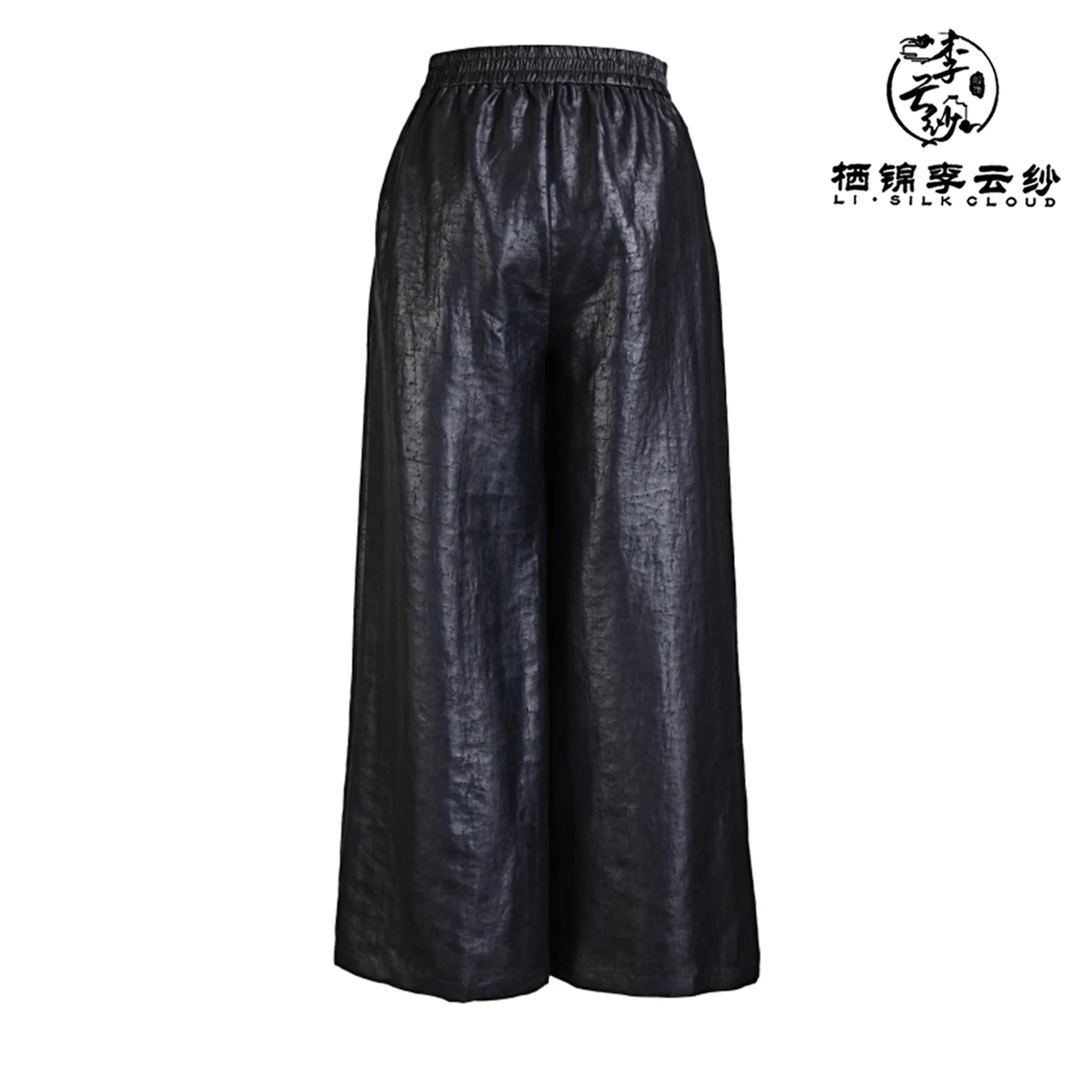 LI SILK CLOUD xiangyunsha 바지 - 부드러운 피부 친화적인 소재, 클래식한 동양 바지 광둥 블랙 펄 광둥 거즈