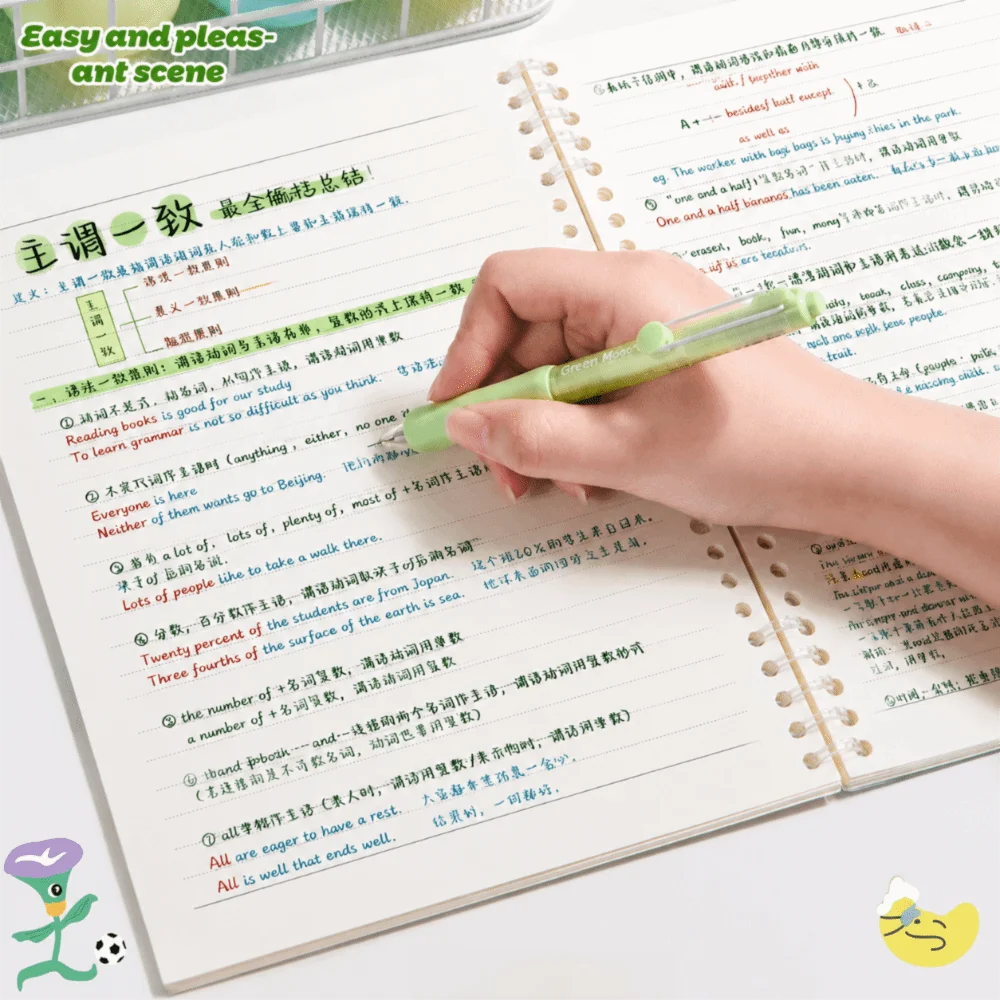 Portable A5/B5 Binder Notebook Star Print Detachable Lined Notebook Dopamine Color Diary Planner Note Taking