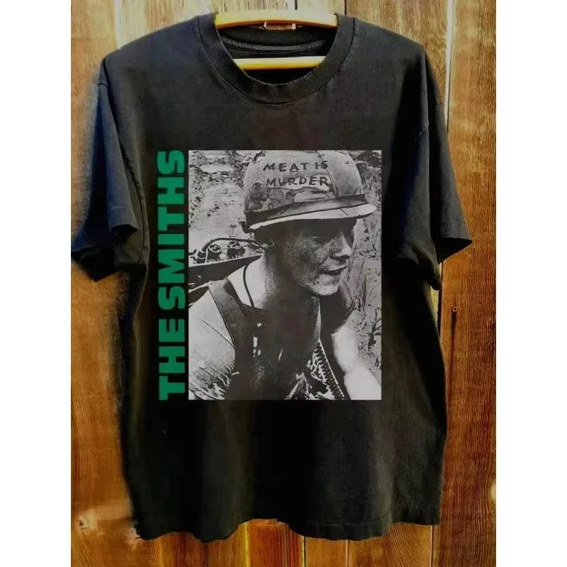 Summer New Rock Punk Retro The Smiths Band Meat Is Murder Print Casual Oversized Street Style Unisex Women And Men T-Shirt