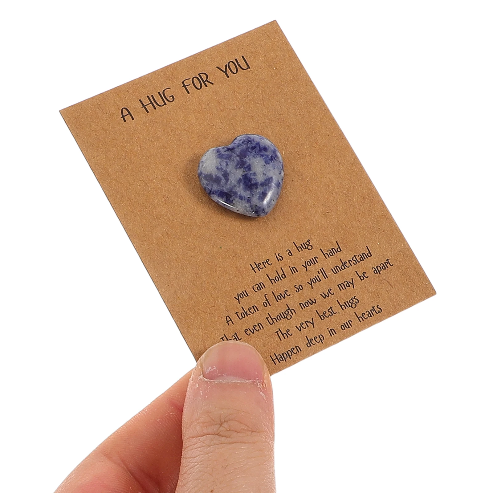 

40Sets DIY Valentine Greeting Cards with Natural Stones Heart Shaped Romantic Exchange Cards Party Favors Exchange Holiday Card