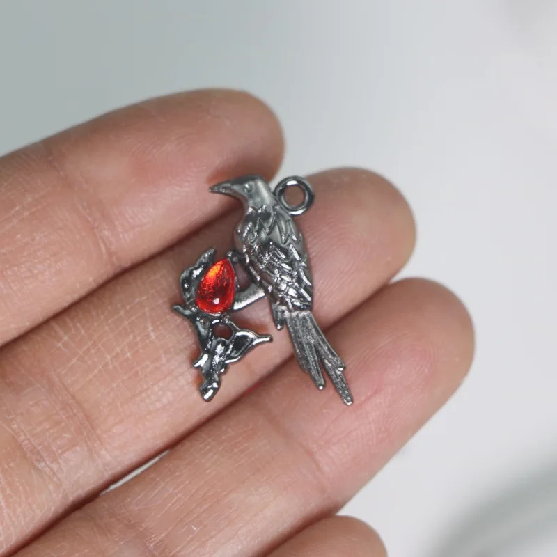 5pcs Geometry Alloy Charms Jewelry Material Crow Pendant for DIY Jewelry Making Handmade Earring Necklaces fittings wholesale