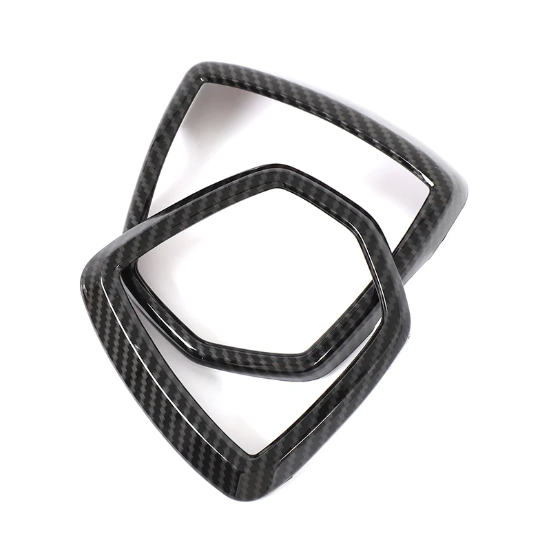 ABS carbon fiber pattern Front and rear logo circle decorative frame stickers For Abarth 595/695 2017+ car Accessories view 3