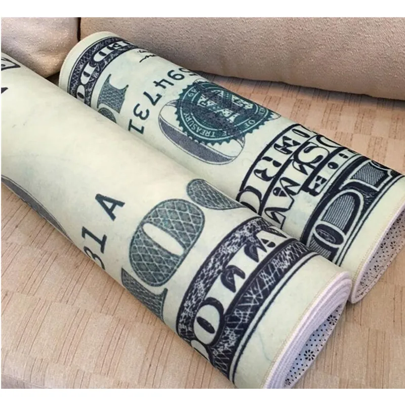 NEW US Dollars $Carpets For Living Room Hallway Money Rubber Door Pad Carpet Pad Club Hotel Cafe all-match Mats bedroom rug