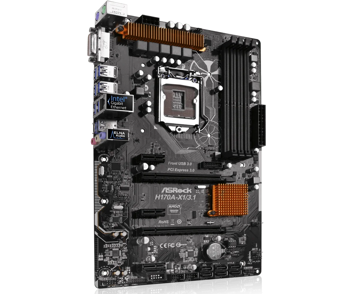 ASROCK H170A-X1/3.1 Motherboard Intel H170 LGA 1151 DDR4 64GB For 6th Gen Core I5-6500 I7-6700 I3-6300 G4400 CPUs PCI-E 3.0 ATX