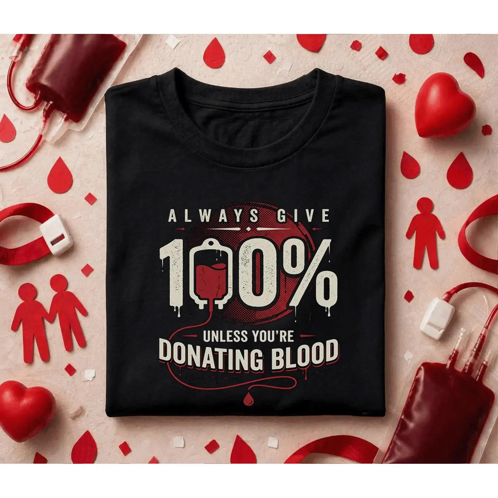 Always Give 100 Blood Donation Awareness T Shirt World Donor Day Nurse Doctor Medical Support  vintage Washed Comfortable