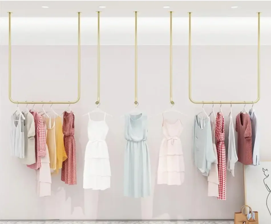 Clothes store display frame, suspended ceiling, coat hanger, U-shaped hanger, women's clothing store wedding dress display frame