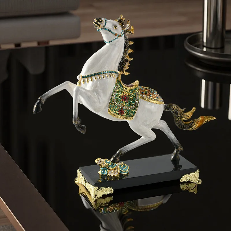 Enamel color horse to success Alloy zodiac horse ornament Lucky horse immediately high-end craft gifts