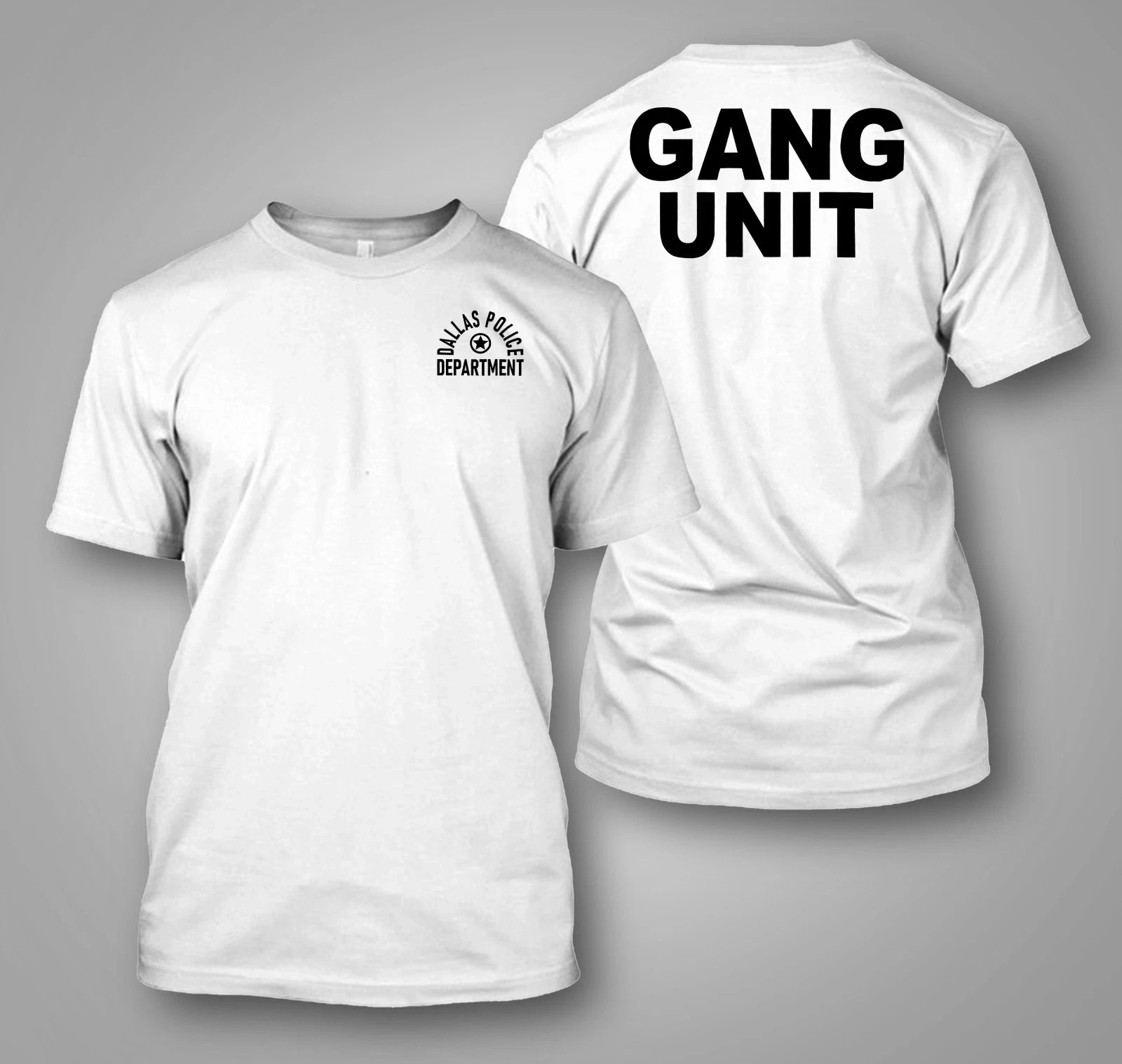 New Police Dallas Gang Unit Department US - Custom Men's Back and Front T-Shirt Tee