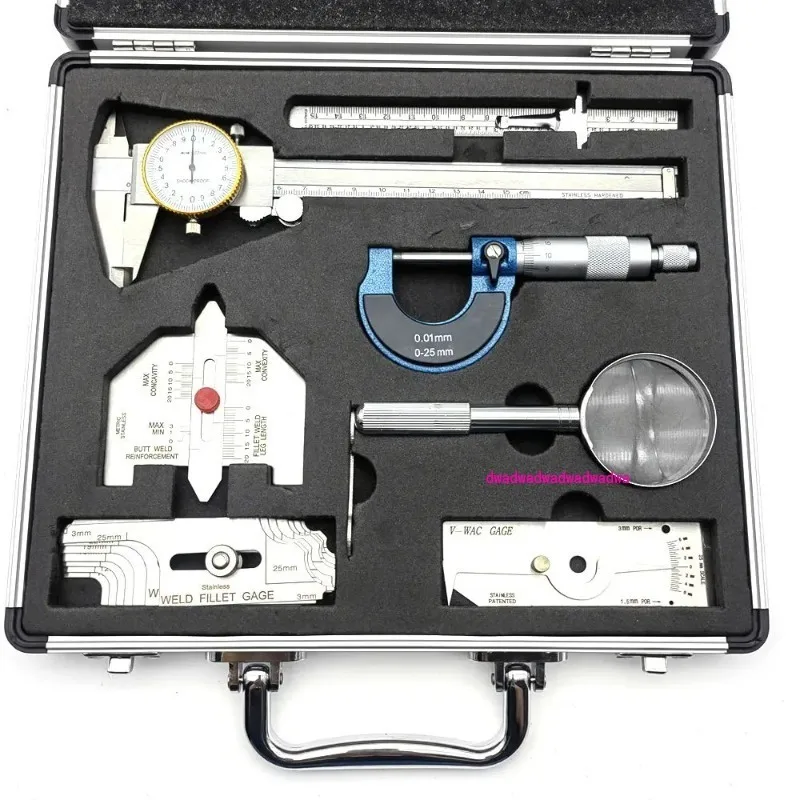 

Сварочный манометр из нержавеющей стали, наборы инструментов, комбинированный костюм, 7-компонентный сварочный осмотр, манометр V-WAC, структурные сварки